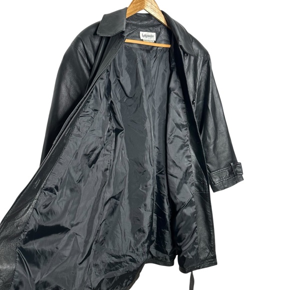 Bagatelle Vintage Y2K Women's Black Leather longline  Jacket Size 10 - Picture 5 of 12